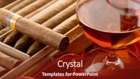  Presentation with cuban - PPT layouts featuring cuban cigar and glass background and a tawny brown colored foreground
