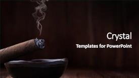  Presentation with cuban - Cool new slide deck with cuban cigar in ash tray backdrop and a wine colored foreground
