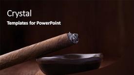  Presentation with cuban - Cool new slides with cuban cigar in ash tray backdrop and a black colored foreground