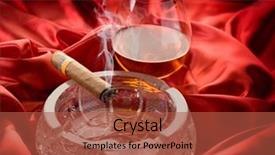  Presentation with cuban - PPT layouts consisting of cuban cigar over ash tray background and a red colored foreground