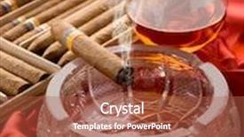 Presentation with cuban - Theme with cuban cigar over ash tray and and glass of liquor background and a red colored foreground