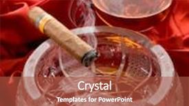  Presentation with cuban - Audience pleasing theme consisting of cuban cigar over ash tray backdrop and a red colored foreground