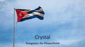  Presentation with cuban - Beautiful PPT theme featuring cuban flag flying backdrop and a light blue colored foreground