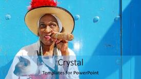  Presentation with cigar - Audience pleasing presentation consisting of cuban lady with siamese cat backdrop and a teal colored foreground