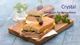  Presentation with cuban - PPT theme with cuban sandwich cuban mix ham background and a sky blue colored foreground