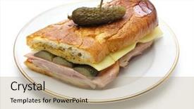  Presentation with white cheese - Amazing presentation theme having cuban sandwich cuban mix ham backdrop and a coral colored foreground