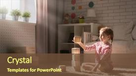  Presentation with blocks - Amazing theme having cube - happy child girl playing blocks backdrop and a tawny brown colored foreground