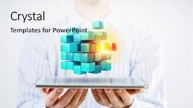  Presentation with problem solving - Beautiful slide set featuring cube as symbol of problem backdrop and a white colored foreground