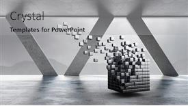  Presentation with cube - Presentation having cube-figure-in-elegant-interior background and a light gray colored foreground