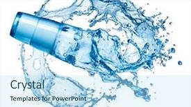  Presentation with blue water splash isolated - Beautiful slides featuring blue water splash in glass isolated on white background backdrop and a sky blue colored foreground