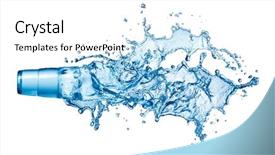  Presentation with blue water splash isolated - Slides consisting of blue water splash in glass background and a white colored foreground