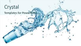  Presentation with blue water splash isolated - Beautiful presentation theme featuring blue water splash in glass backdrop and a sky blue colored foreground