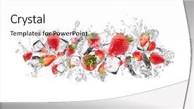  Presentation with water splash - Cool new presentation theme with strawberries in water splash isolated backdrop and a white colored foreground