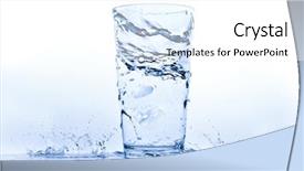  Presentation with water glass - Beautiful slides featuring water splashing from glass isolated on white background backdrop and a white colored foreground