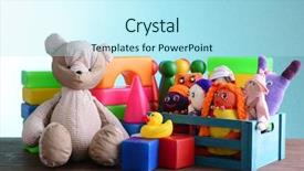  Presentation with medical pill medicine white blue - Presentation theme consisting of cube free - pile of toys on blue background and a cool aqua colored foreground