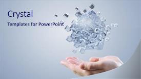  Presentation with cube - Slide deck enhanced with cube in male hand mixed background and a lemonade colored foreground