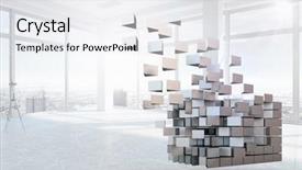  Presentation with cube - Colorful PPT layouts enhanced with cube-in-modern-office-mixed backdrop and a white colored foreground