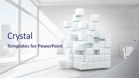  Presentation with cube - Slide set having cube in modern office background and a sky blue colored foreground