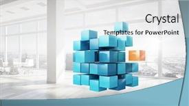  Presentation with cube - Audience pleasing presentation design consisting of cube in modern office backdrop and a white colored foreground