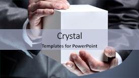  Presentation with cube - Colorful slide set enhanced with cube in the male hands backdrop and a light blue colored foreground