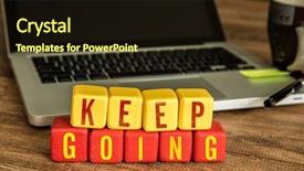  Presentation with keep calm terminal - PPT theme enhanced with cubes achivement - keep going written background and a wine colored foreground