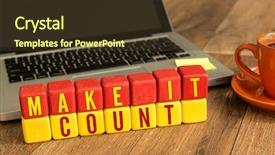  Presentation with cube - Slide set featuring cubes achivement - make it count written background and a tawny brown colored foreground