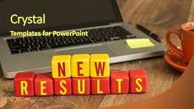  Presentation with new to leadership - PPT layouts with cubes achivement - new results written background and a tawny brown colored foreground
