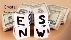  Presentation with news paper - PPT layouts enhanced with cubes labeled news with money background and a lemonade colored foreground