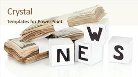  Presentation with news paper - PPT layouts with cubes labeled news with money background and a cream colored foreground
