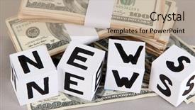  Presentation with news paper - Colorful theme enhanced with cubes labeled news with money backdrop and a  colored foreground