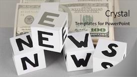  Presentation with news paper - PPT layouts consisting of cubes labeled news with money background and a light gray colored foreground