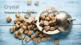  Presentation with sugar cubes - PPT theme featuring cubes-of-cane-sugar background and a sky blue colored foreground