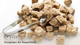  Presentation with sugar cane - Presentation theme with cubes of cane sugar on white background background and a coral colored foreground