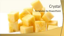  Presentation with pineapple - Beautiful presentation theme featuring cubes of canned pineapple isolated backdrop and a blonde colored foreground