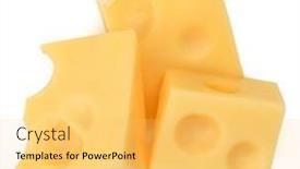  Presentation with white cheese - Presentation having cubes-of-cheese-cheese-block background and a yellow colored foreground