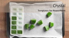  Presentation with disney elsa frozen - Audience pleasing PPT theme consisting of cubes of frozen vegetable puree backdrop and a coral colored foreground