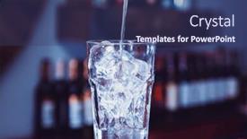  Presentation with cocktail bar - Beautiful theme featuring cubes of ice in glass on bar cocktail backdrop and a ocean colored foreground