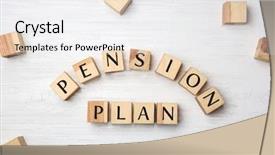  Presentation with pension - Cool new PPT theme with cubes with text pension plan backdrop and a white colored foreground