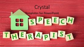  Presentation with speech therapy swallowing - PPT theme featuring cubes with text speech therapist background and a red colored foreground