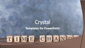  Presentation with change - Colorful presentation enhanced with cubes with text time change backdrop and a gray colored foreground