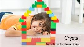  Presentation with child in a hindu home - Presentation featuring cubic - child making a new dream background and a coral colored foreground