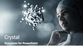  Presentation with medicine and science - Audience pleasing PPT layouts consisting of cubic - innovative technologies in science backdrop and a gray colored foreground