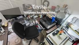  Presentation with clutter - Beautiful slide set featuring cubic - messy office desk with stacks backdrop and a gray colored foreground