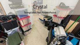  Presentation with clutter - Audience pleasing presentation theme consisting of cubic - messy office storage area backdrop and a soft green colored foreground