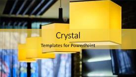  Presentation with square - Beautiful slides featuring cubic - modern restaurant interior with yellow backdrop and a yellow colored foreground