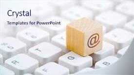  Presentation with internet of vehicle - PPT theme enhanced with cubic - wooden block with colorful internet background and a sky blue colored foreground