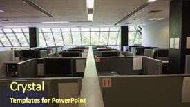  Presentation with university - Cool new presentation with cubicles - empty office with separate units backdrop and a tawny brown colored foreground