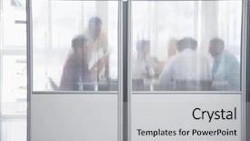  Presentation with sales forecast people behind success - PPT layouts featuring cubicles - group of business people background and a light gray colored foreground