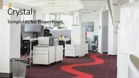  Presentation with creative - Cool new presentation theme with cubicles - interior of creative office backdrop and a light gray colored foreground