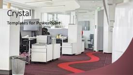  Presentation with interior design office - Beautiful PPT theme featuring cubicles - interior of creative office backdrop and a light gray colored foreground